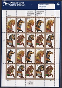 Scott #2979a (2976-79) Carousel Horses Full Sheet of 20 Stamps - Sealed - Picture 1 of 3