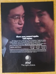 1987 AT&T The Right Choice Show Your Respect Again Japan Vintage 8x11" Print Ad - Picture 1 of 3