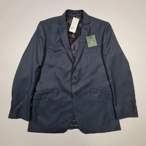 Racing Green Mens Suit Jacket Navy Blue 42 L Wool Blend Formal Blazer - Picture 1 of 10