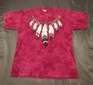 Vintage Southwest Tie Dye T-Shirt Large RagTops USA Feather Native Single Stitch - Picture 1 of 8