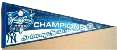 2000 World Champions NY New York Yankees Pennant & Sleeve Subway Series - Image 1 of 2