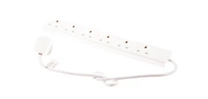 SMJ Electrical S6W2MC-MP (2m) 6 Wege 13 Amp Neon Überspannungsschutz (weiß) Clamshel - Bild 1 von 1