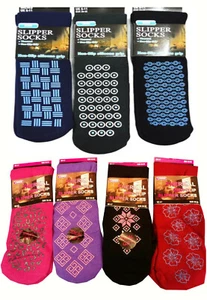 Damen Herren Hausschuhe Socken Lounge Gripper Thermo rutschfest Grip Bettsocke 4-7 6-11 - Bild 1 von 3