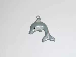 Entzückender Delfin Metall Charm für Armband 5/8" x 1" Delphin - Bild 1 von 3
