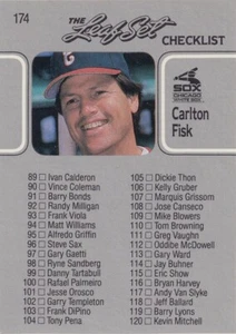 Leaf #174 1990 lista de verificación 89-176/Carlton Fisk - Imagen 1 de 1