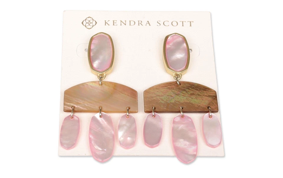 Pendientes colgantes Kendra Scott 302326 Emmet para mujer color rubor dorado/marrón mezcla Foto 1 de 1