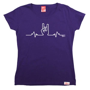 Rock Heartbeat Pulse Metall Hand DAMEN T-SHIRT Band schwer lustig Geburtstagsgeschenk - Bild 1 von 24