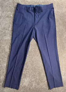 Pantalone tuta uomo Pinguino originale 36x32 - misto poliestere a quadri viola - Foto 1 di 9