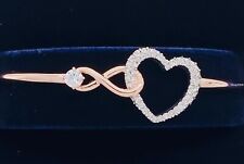 New SWAROVSKI Rose Gold Sparkle Crystals Infinity Heart Bangle Bracelet 5518869