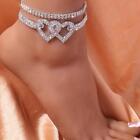 NEW WOMEN CHAIN BRACELET ANKLET 2023 SHINY FULLY CRISTAL GOLD PLATED W3S2