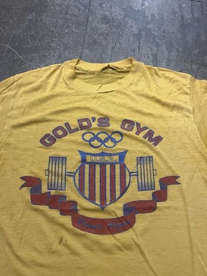 Camisa de Gimnasio Gold’s Vintage Años 80 Puntada Única Rara Envejecida EE. UU. Foto 1 de 4