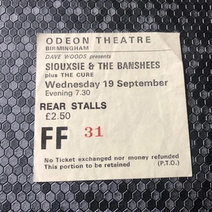 The Cure  ticket Birmingham Odeon 19/09/79 #FF31 Siouxsie & the Banshees - Bild 1 von 1