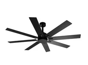 NEW 65” Indoor Outdoor Black Solid Wood Grain 8-Blade Propeller Ceiling Fan C11 - Picture 1 of 5