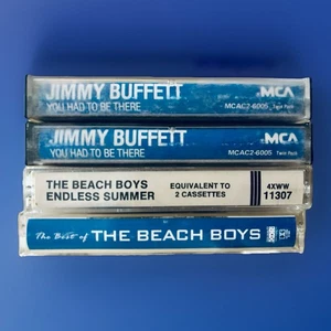 4x Beach Boys & Jimmy Buffett Vintage Surf Beach Yacht Rock, Cassette Tape Lot - Bild 1 von 3