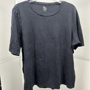 Kim Rogers Black Short Sleeve Top Size XL - Picture 1 of 2
