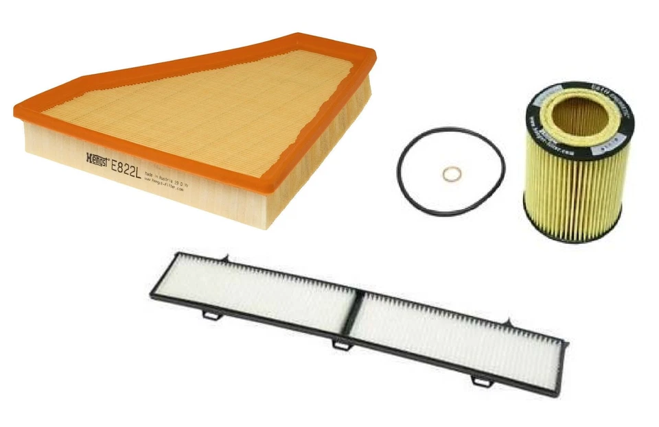Juego de filtros de aire de cabina de aire y aceite de motor HENGST / AIRMATIC para BMW 128i 328i Foto 1 de 1