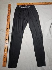 Pantalones Icebreaker Merino 200 para hombre medianos negros Bodyfit básicos capa base de lana  - Imagen 1 de 13