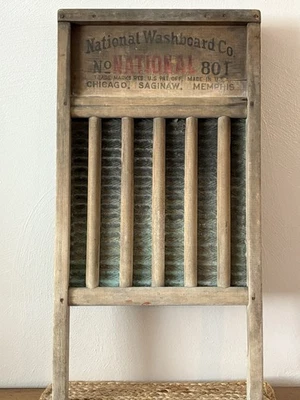 National Washboard Co. No. 801 VINTAGE WASHBOARD Farmhouse Decor Authentic  - Image 1 of 3