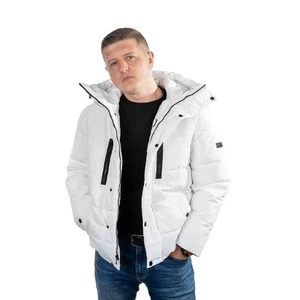 Chaqueta acolchada blanca MK Michael Kors de ingeniería de viaje para hombre talla pequeña - Imagen 1 de 19
