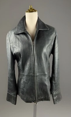 Винтажная женская кожаная куртка Apt 9 размер средний поношенная искусственно состаренная овчина - Изображение 1 из 4