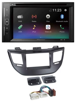 Pioneer Bluetooth MP3 USB 2DIN DAB DVD Autoradio für Hyundai Tucson ab 15 schwar - Bild 1 von 4