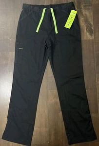 Landau Scrub Bottom Pant 5 Pocket Black & Green Unisex Worn Once Great Size Med - Picture 1 of 2
