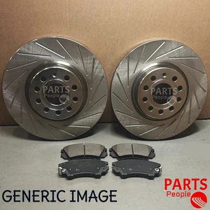 FOR SEAT IBIZA 1.0 15-17 256MM 2 X SLOTTED FRONT BRAKE DISCS & BRAKE PADS SET - Picture 1 of 2