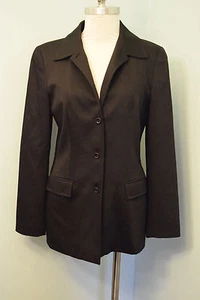 J Crew Black All Wool Career Suiting Blazer Euc 6  lined button Classic Career - Picture 1 of 4