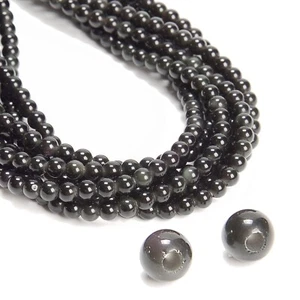 2,0 mm Loch Regenbogen Obsidian Glatt Rund Perlen 6 mm 8 mm 10 mm 15,5 Zoll Strang - Bild 1 von 3