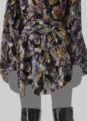 $395 IRO 女式黑色紫色 Domien 裁剪宽松短裤尺寸 FR 34/US 2 — 第 1/3 张图片