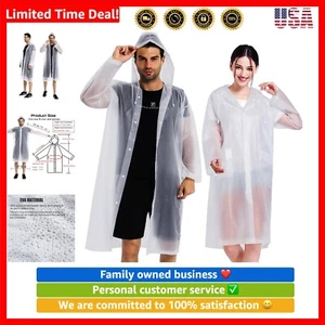 Rain Coats 2 Pack - Reusable EVA Rain Ponchos for Adults Rain Jackets Raincoa... - Picture 1 of 7
