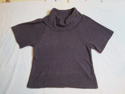 Suéter Mujer Jason Maxwell Púrpura Verde Tweed Tejido Suelto Capucha Manga Corta XL Foto 1 de 4