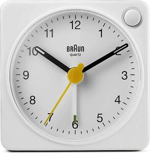 Braun Classic Travel Analogue Clock with Snooze and Light, Compact Size, Quiet Q