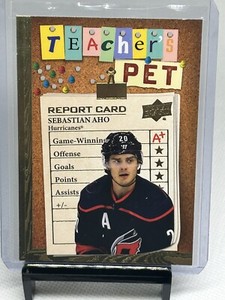 2023-24 UPPER DECK HOCKEY TEACHERS PET GOLD TP-9 - Sebastian Aho- Hurricanes