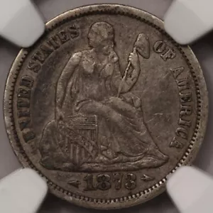 1873 Arrows Liberty Seated Dime NGC VF-35 - Picture 1 of 4