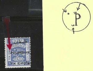 PALESTINE 1921 TEN PIASTERS S.G. 56 UNUSUAL VARIETY WITH EXTRA DASH ABOVE "P" - Picture 1 of 2