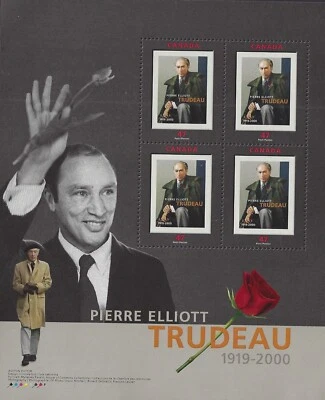 🍁Canada   #1909a   "PIERRE ELLIOTT TRUDEAU"    Brand New  2001 Souvenir Sheet - Image 1 of 2