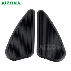 Motorcycle Vintage Fuel Tank Traction Pads Rubber Side Gas Knee Grip Protection - Picture 1 of 9