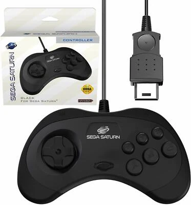 Retro-Bit Official Sega Saturn Controller Pad - Original Port - Black - Image 1 of 4