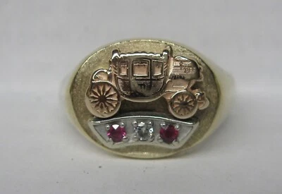 10K GOLD FISHER BODY GENERAL MOTORS DIAMOND RUBY SERVICE RING 11.1 GRAM - Image 1 of 4