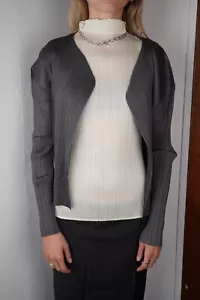Grey Issey Miyake Pleats Please Cardigan - Picture 1 of 8
