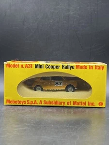 Mebetoys A31 Mini Cooper Rallye Yellow w Original Box Vintage Toy Car See Bk Box - Picture 1 of 14