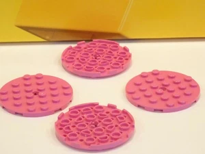6x- Lego - Piastra rosa scuro, rotonda 6 x 6 con foro (11213) - Foto 1 di 1