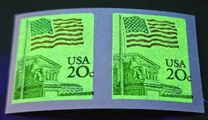 IMPERFORATE Scott #1895j, 20c Flag over Supreme Court, WIDE Block Tagging MNH, - Picture 1 of 2