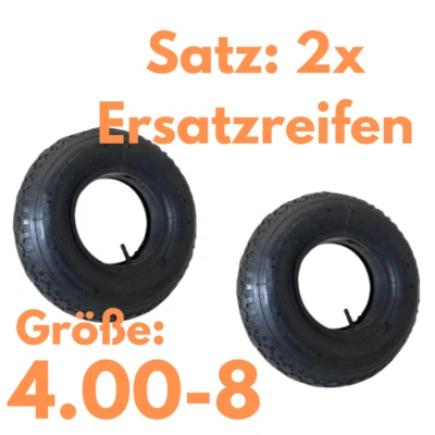 2x Schubkarren Reifen 4.00-8 400x100 4.80-8 + Schlauch 400x100 / Schlauch 4.00-8 - Bild 1 von 4