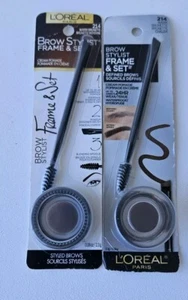 2 PACK L'Oreal Brow Stylist Frame and Set 214 Warm Brunette  - Picture 1 of 3