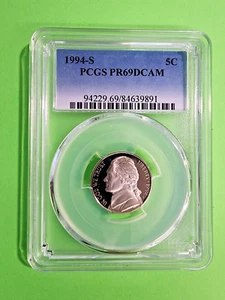 1994 S Jefferson Nickel Proof PCGS PF69 - Bild 1 von 2
