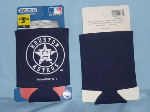 HOUSTON ASTROS Foam Can/Bottle Coozie/Koozie Cooler KOLDER Quantity of 2  NIP Cover