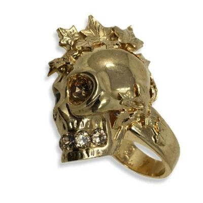 ALEXANDER MCQUEEN Embellished Skull Ring - Size11 - Image 1 of 4