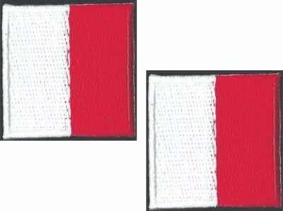 Maritime Signal Flag Letter H Patch Hotel Lot of 2 Cut out Iron on (1 1/4" in) - Image 1 of 2
